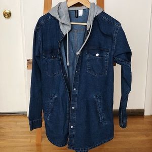 H&M hoodie denim light jacket / shirt